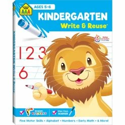 New ✨ School Zone Kindergarten Write And Reuse Workbook 🌟