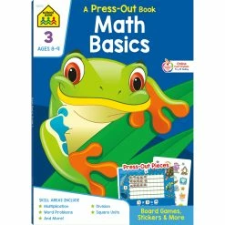 Budget 🎉 School Zone Math Basics Grade 3 Press-Out Workbook 🎁