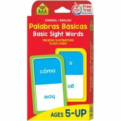 Deals ❤️ School Zone Bilingual Basic Sight Words Flash Cards 👏