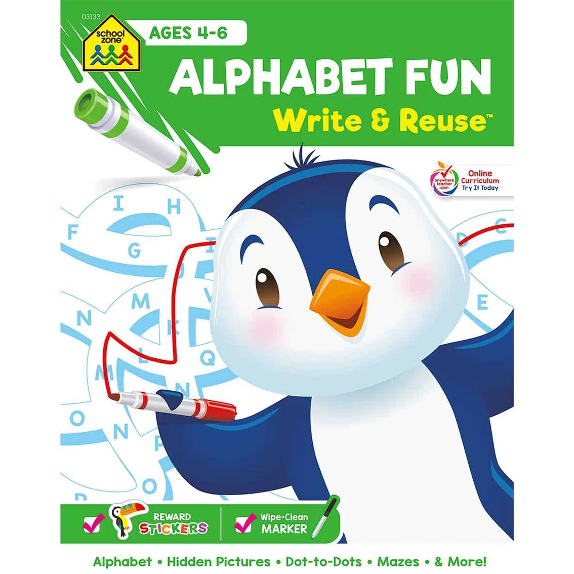 Hot Sale 👍 School Zone Alphabet Fun Write And Reuse Workbook ❤️ 1 Hot Sale 👍 School Zone Alphabet Fun Write And Reuse Workbook ❤️