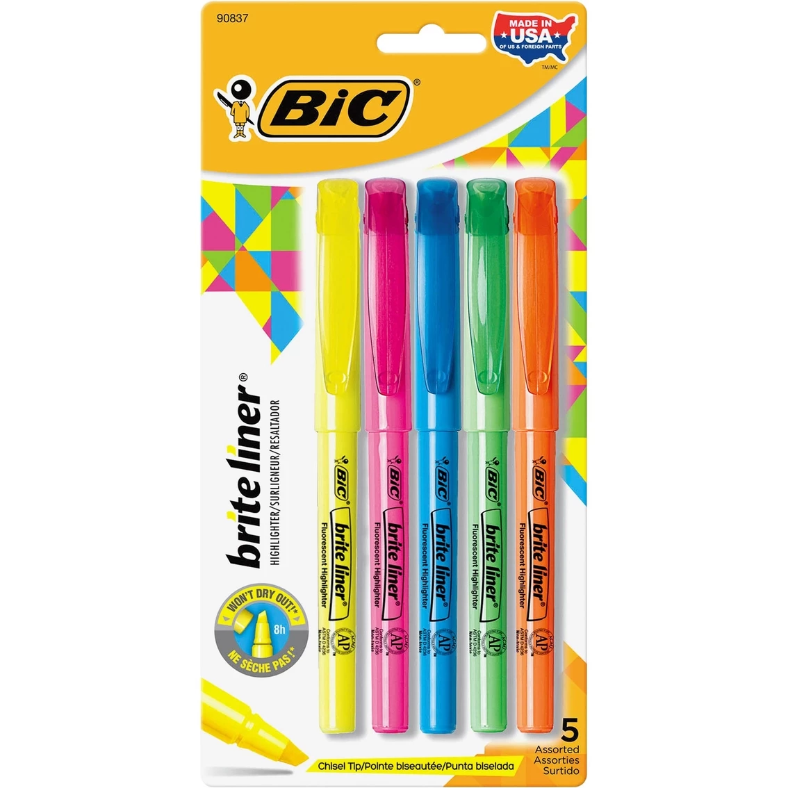 Brand new 🌟 BIC Brite Liner Fluorescent Highlighter 5 Pc. Set 🥰 1 Brand new 🌟 BIC Brite Liner Fluorescent Highlighter 5 Pc. Set 🥰