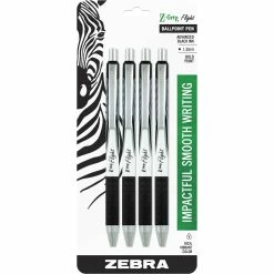 Top 10 😉 Zebra Z Grip Flight Retractable Ballpoint 1.2mm Black Pen 4 Pk. ✨