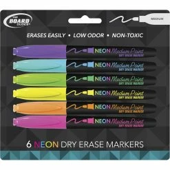 Cheapest ⌛ The Board Dudes Dry Erase Markers, Neon, 6 Pk. 👍