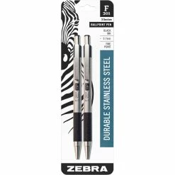 Flash Sale 👍 Zebra F301 Retractable Fine Point Ballpoint Pen 2 Pk. 🥰