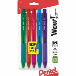 Deals ✔️ Pentel Wow! Colors Retractable Ballpoint Pen 5 Pk ⭐