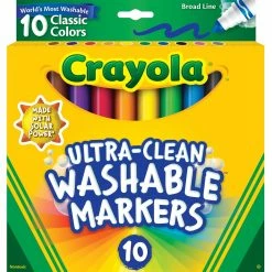 New ⌛ Crayola Ultra-Clean 10 Ct. Broad Line Markers 🔔