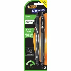 Hot Sale 🤩 BIC Gel-ocity Quick Dry Medium Point (0.7mm) 2-Pack Blister 🌟