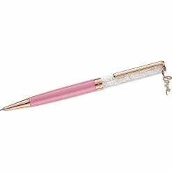 Outlet 🔔 Swarovski Crystal Shimmer Ballpoint Pen, Love, Pink, Rose-Gold Tone Plated 👏