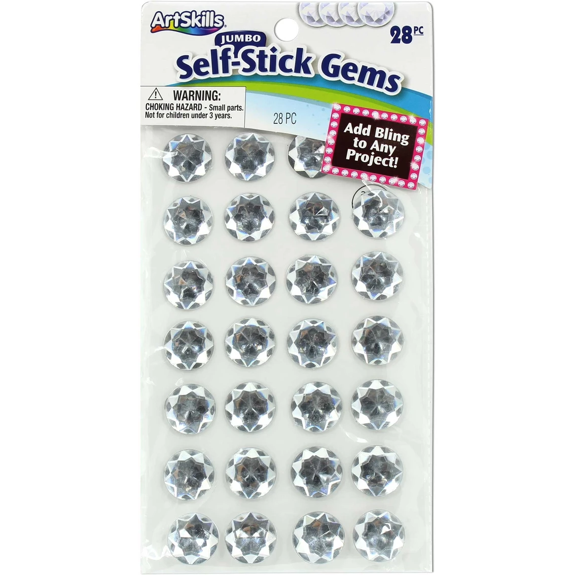 New ๐ฅ Artskills Jumbo Self Stick Clear Gems 28 Ct. โ 1 New ๐ฅ Artskills Jumbo Self Stick Clear Gems 28 Ct. โ