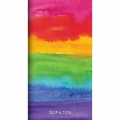 Brand new 😀 TF Publishing 2023 To 2024 Artistic Rainbow 2 Year Small Monthly Pocket Planner 💯