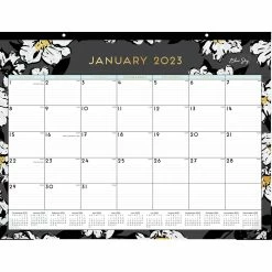 Coupon 💯 Bluesky Blue Sky Desk Pad Baccara Dark Monthly Calendar 🧨