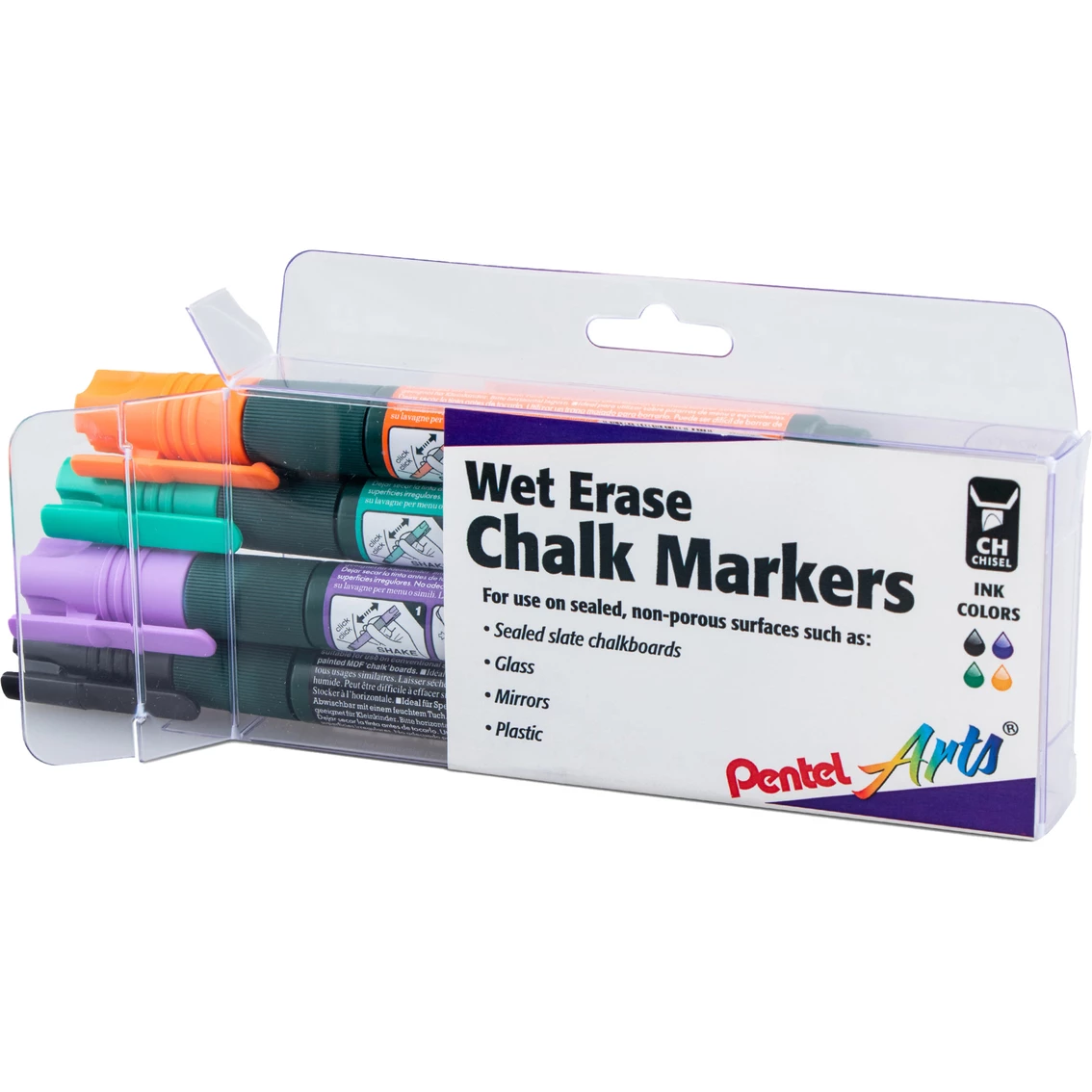 Budget 👍 Pentel Arts Wet Erase Chalk Marker 4 Pc. Set With Chisel Tip And Plastic Box 🔥 2 Budget 👍 Pentel Arts Wet Erase Chalk Marker 4 Pc. Set With Chisel Tip And Plastic Box 🔥 - Image 2
